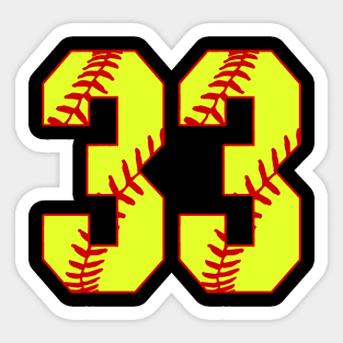 Fastpitch Softball Number 33 #33 Softball Shirt Jersey Uniform Favorite Player Biggest Fan Sticker